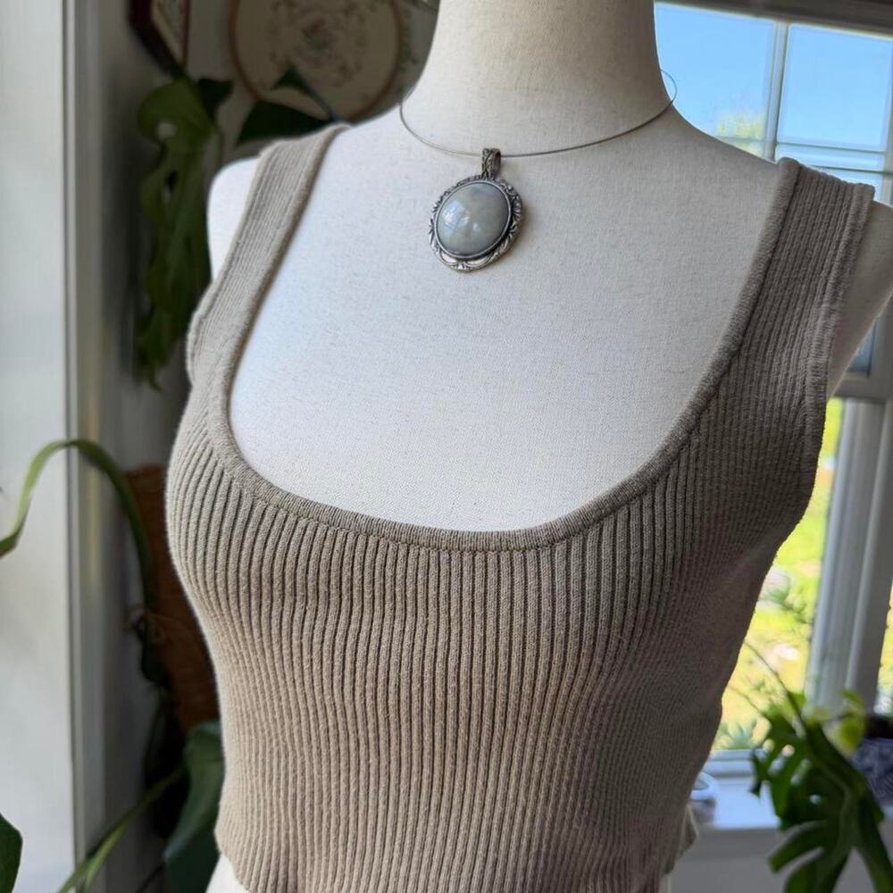 Forever 21 tan ribbed beige tank top medium